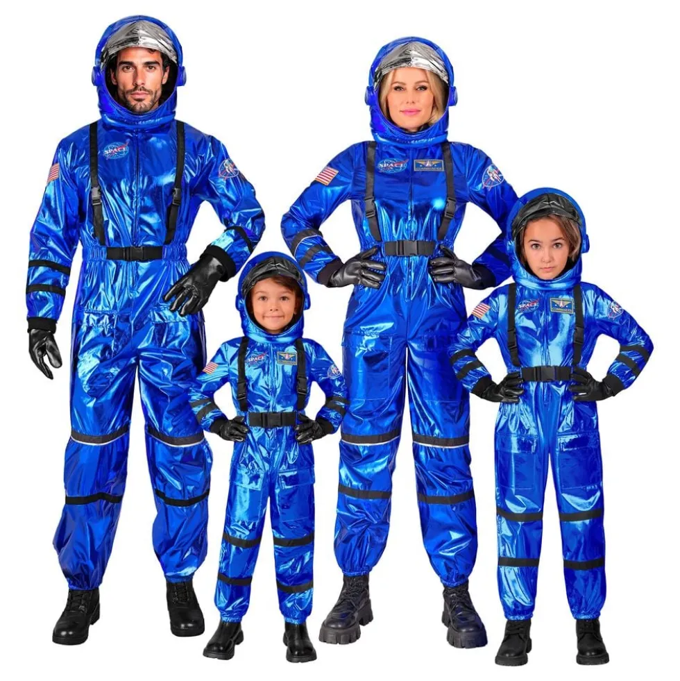 Sininen Metallic Astronautti Lasten Naamiaisasu