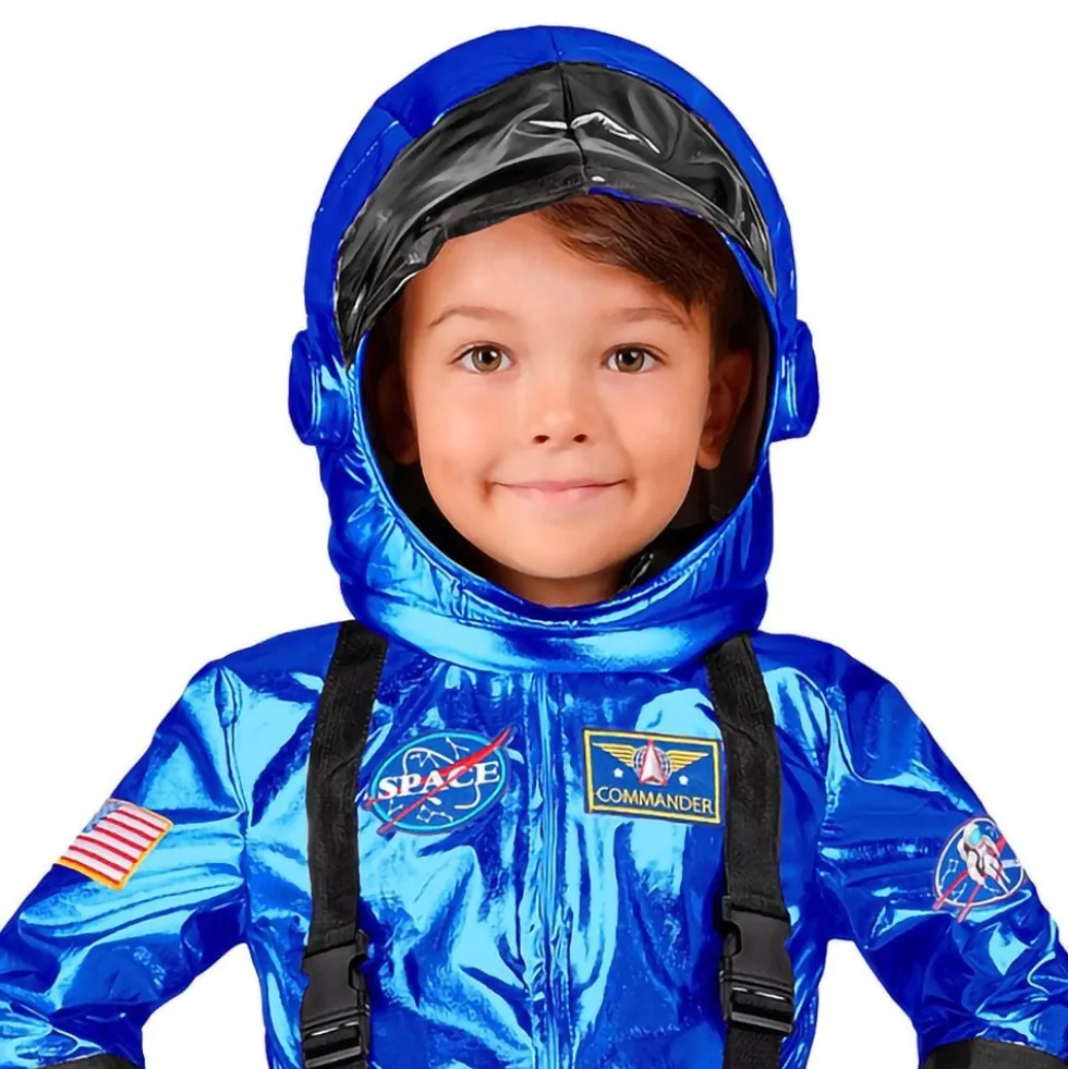 Sininen Metallic Astronautti Lasten Naamiaisasu