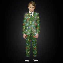 Suitmeister Boys Christmas Green Tree Light Up Puku