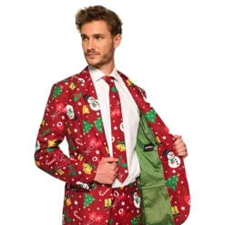 Suitmeister Christmas Red Icons Light Up Pikkutakki Miesten