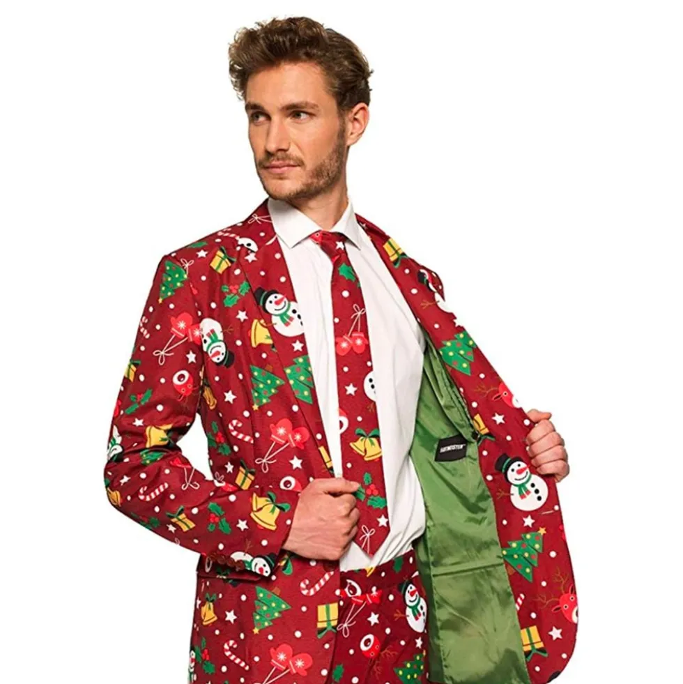 Suitmeister Christmas Red Icons Light Up Pikkutakki Miesten
