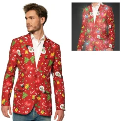 Suitmeister Christmas Red Icons Light Up Pikkutakki Miesten