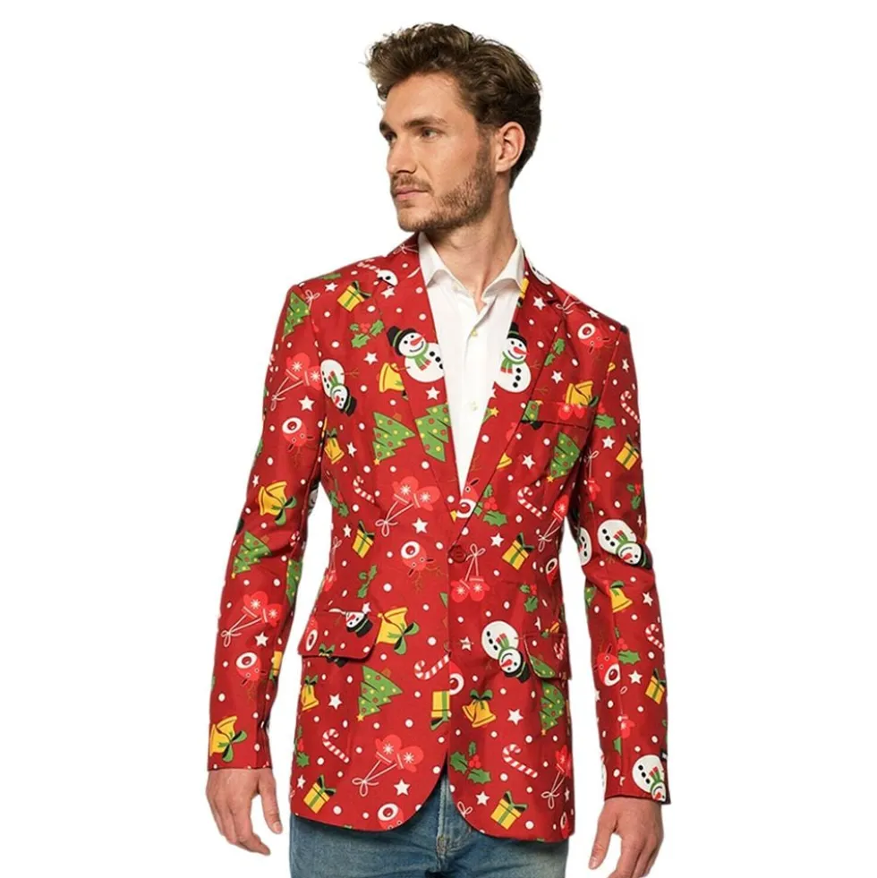 Suitmeister Christmas Red Icons Light Up Pikkutakki Miesten