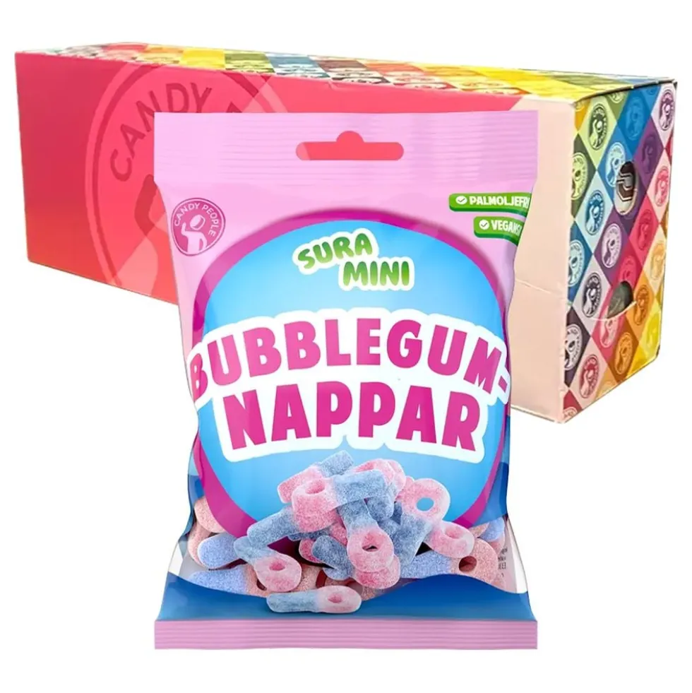Sura Mini Bubblegumnappar Suurpakkaus
