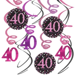 Swirls 40 Vaaleanpunainen Riippuva Koriste