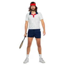 Tennispelaaja Retro Miesten Naamiaisasu