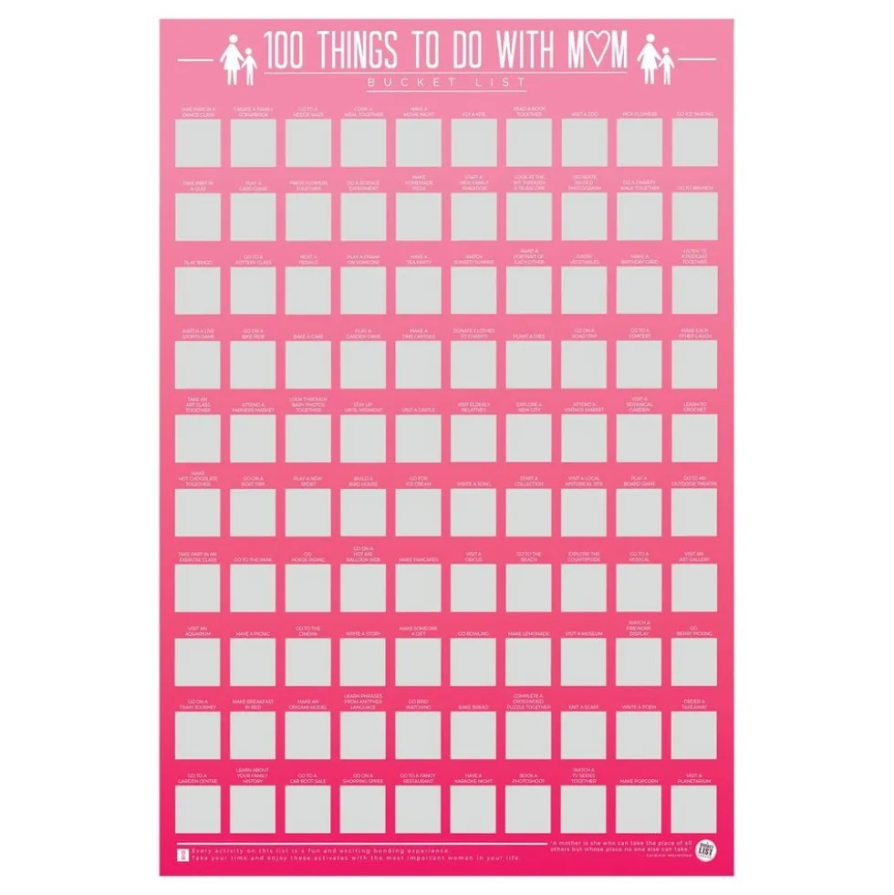 100 Things To Do With Mum Bucketlist Raaputustaulu
