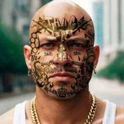 Thug Life -kasvotatuointi