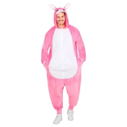 Vaaleanpunainen Kani Onesie Naamiaisasu