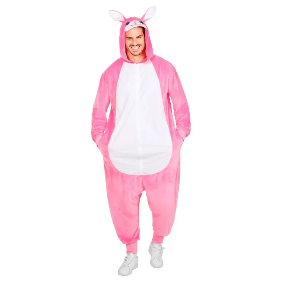 Vaaleanpunainen Kani Onesie Naamiaisasu