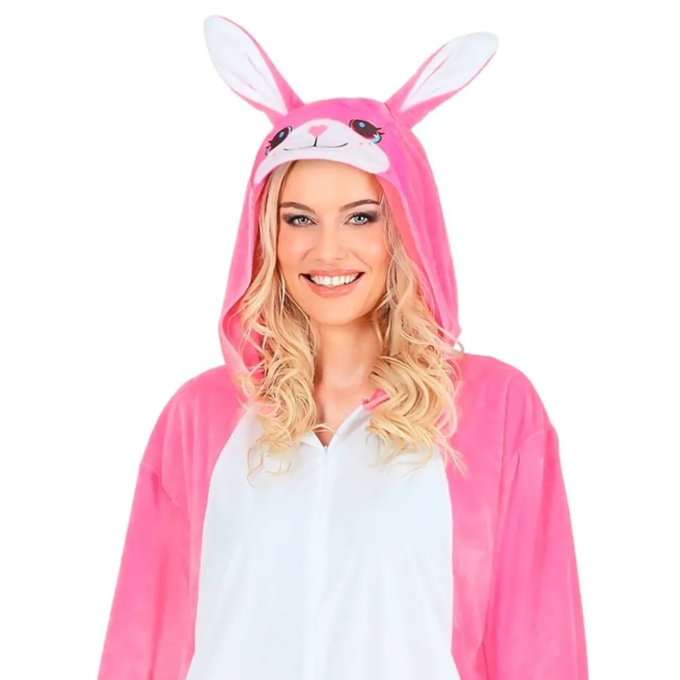 Vaaleanpunainen Kani Onesie Naamiaisasu