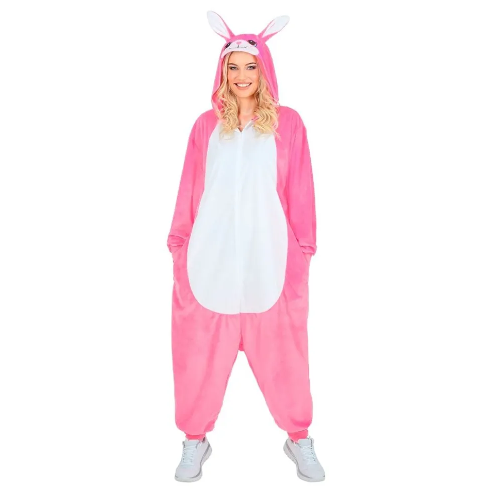 Vaaleanpunainen Kani Onesie Naamiaisasu