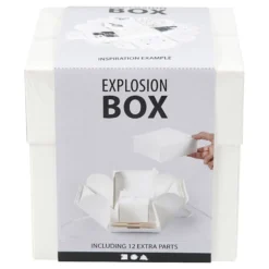 Valkoinen Explosion Box -lahjarasia