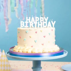 Valkoiset Kakkukynttilät Happy Birthday