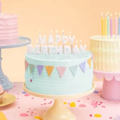 Valkoiset Kakkukynttilät Happy Birthday