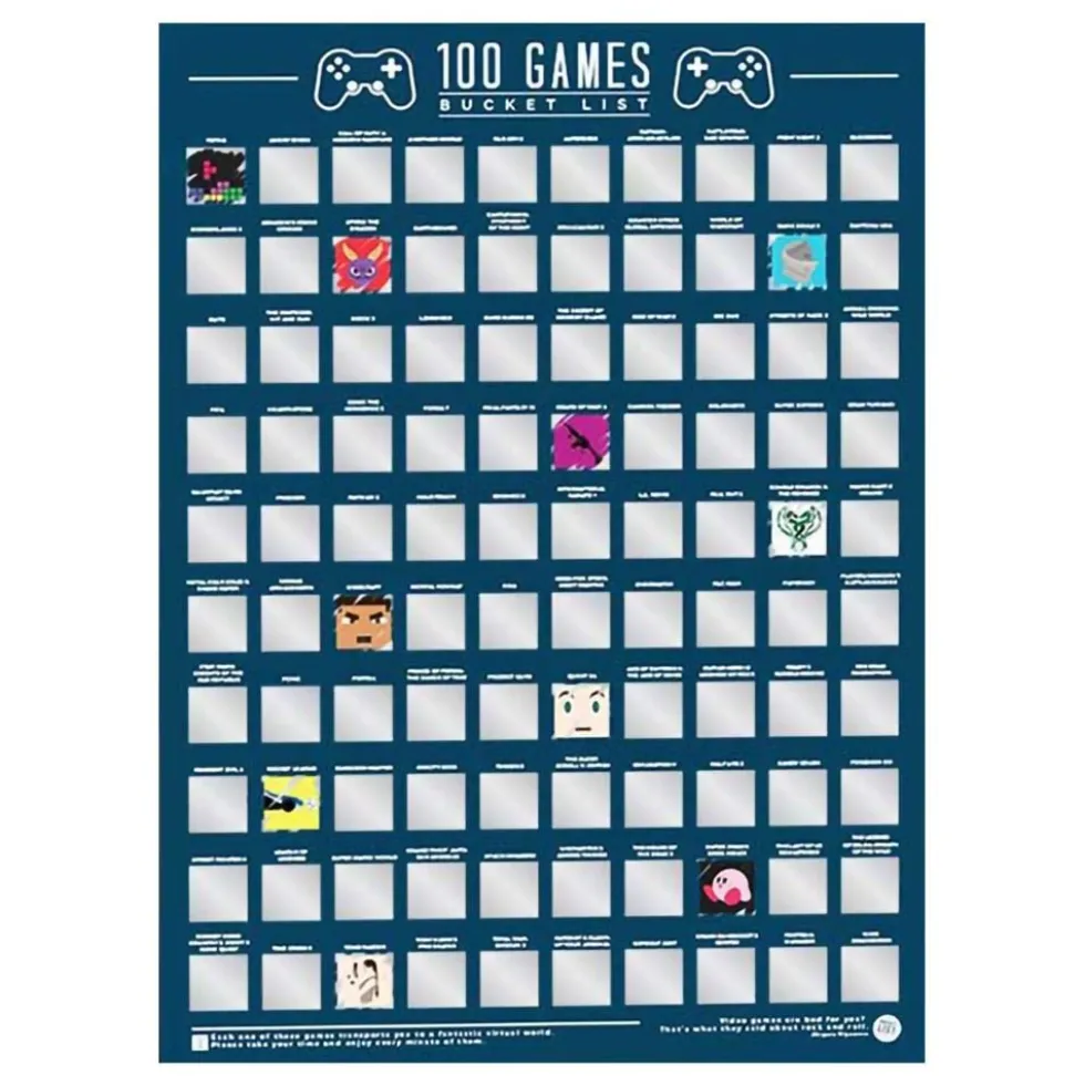 100 Video Games Bucket List Raaputustaulu