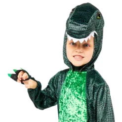 Vihreä Dinosaurus Lasten Naamiaisasu