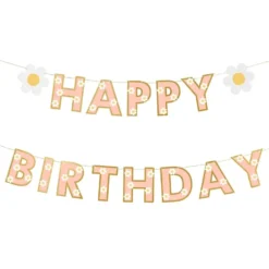 Viirinauha Happy Birthday Kukkien kanssa