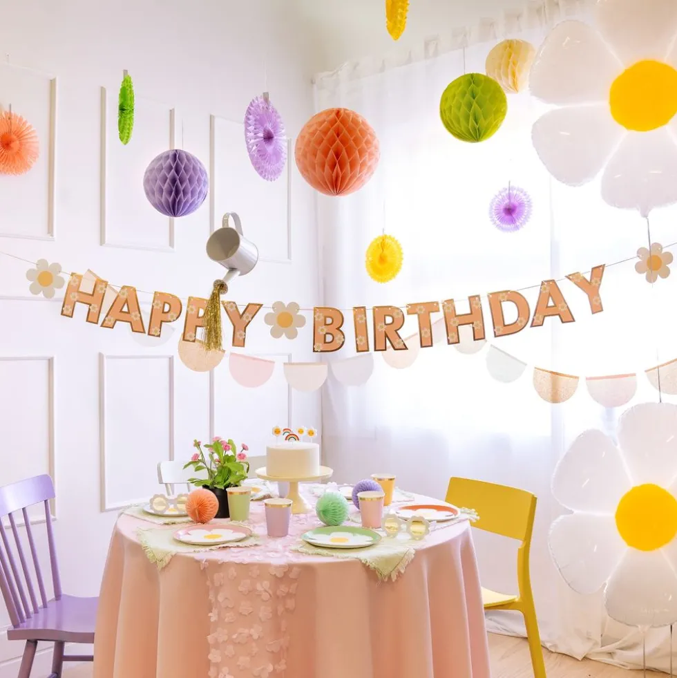 Viirinauha Happy Birthday Kukkien kanssa