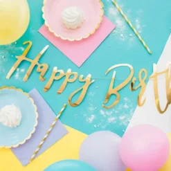Viirinauha Happy Birthday Kulta Metallic