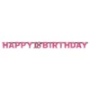 Viirinauha Happy Birthday Musta/Vaaleanpunainen Kimalle