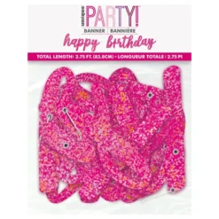Viirinauha Happy Birthday Vaaleanpunainen/Glitter