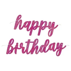 Viirinauha Happy Birthday Vaaleanpunainen/Glitter