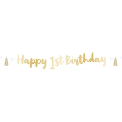 Viirinauha Happy 1st Birthday Sininen/Kulta