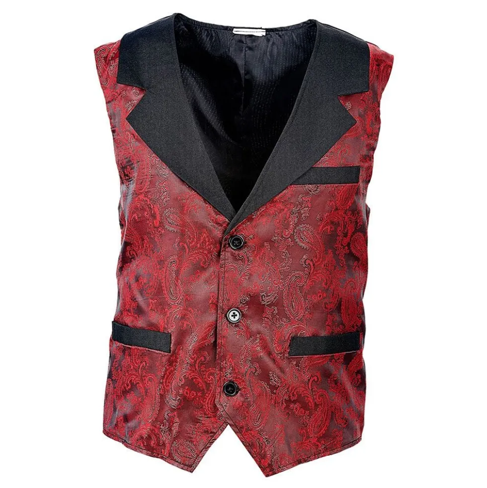 Vintage Jacquard Liivi Viininpunainen