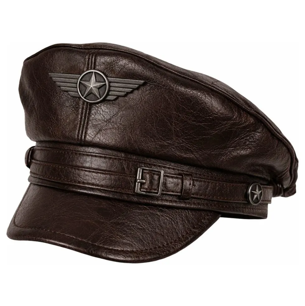 Vintage-pilottilippis Ruskea