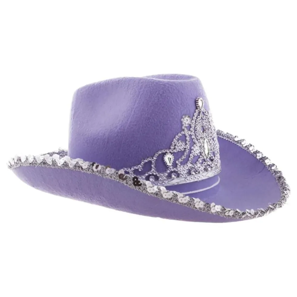 Violetti Cowboyhattu Tiaralla