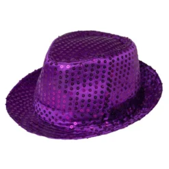 Violetti Paljettihattu