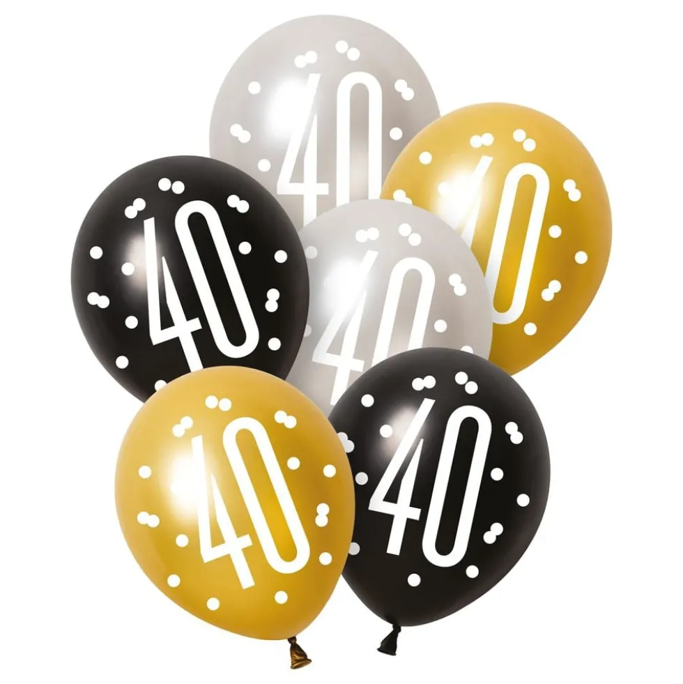 40-vuotisjuhlan Musta/Hopea/Kulta Ilmapallot